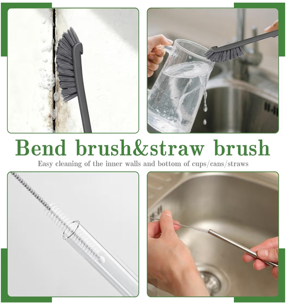15pcs Crevice Cleaning Brush, Hard Bristle Scrub Brushes Tools, Multifunctional Grout Brush for Home, Bathroom, Ktichen, Window and Corners