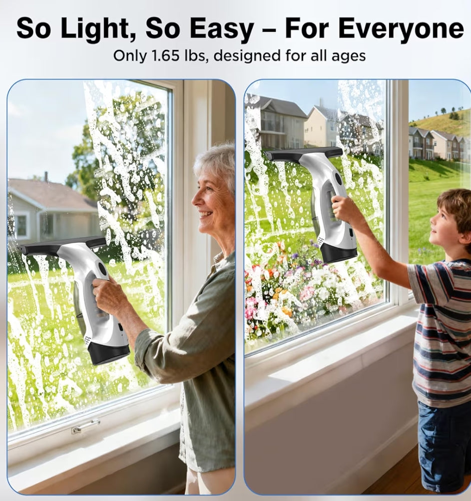 Cordless Electric Window Vacuum Squeegee.